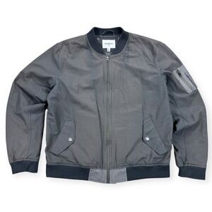 Goodfellow Harrington Bomber Jacket Men's Large Gray Full Zip Lined Lightweight